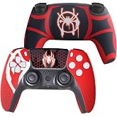 Spiderrman Morales Custom PS-5 Controller Wireless compatible with Play-Station 5 Console by BCB Controllers | Proudly Customized in USA with Permanent HYDRO-DIP Printing (NOT JUST A SKIN)