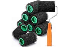 Mucalam 9 Pcs Textured Paint Roller Kit, 4 Inch Bed Liner Roller Covers with Frame for Truck Coatings and Non-Slip Surfaces