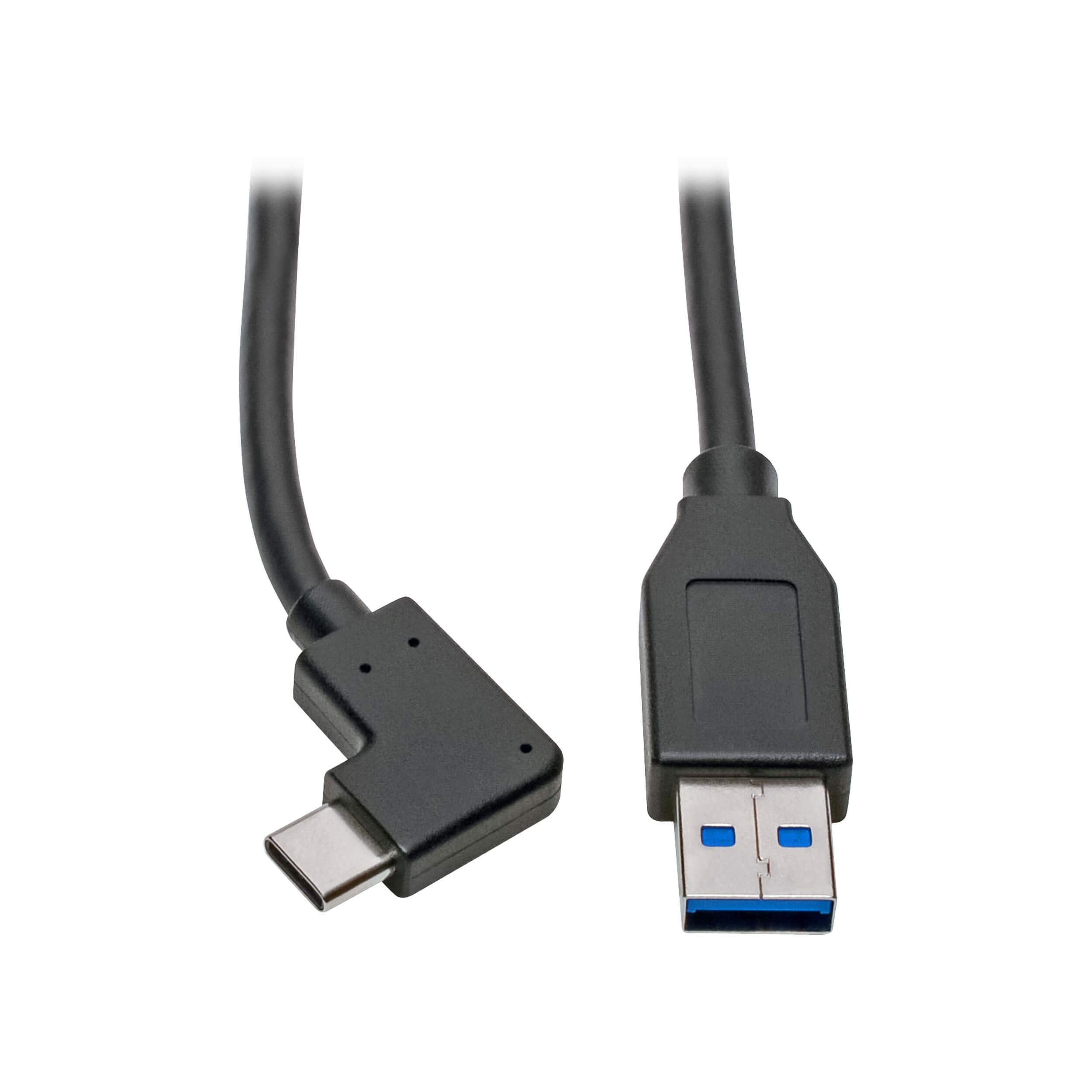 Tripp Lite USB 3.1 Gen 1 Cable 5 Gbps USB-C to USB-A Right Angle Type C, Thunderbolt 3, (M/M), 0.91 m (U428-003-CRA)