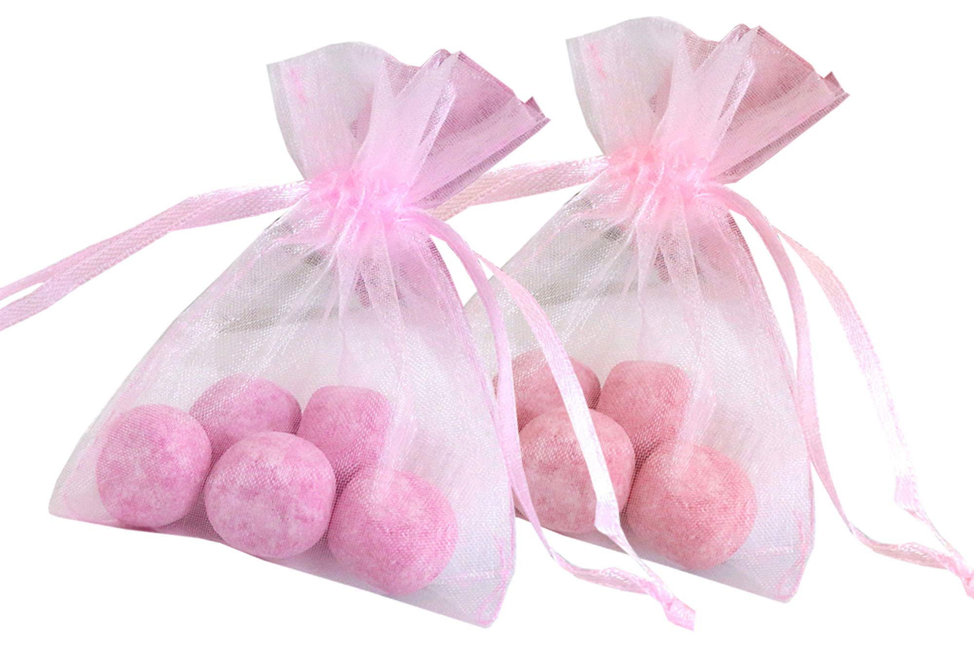 50pcs Pink Luxury Organza Gift Bags Jewellery Pouches Xmas Wedding Party Candy Sweet Favours Gifts Bag 9 x 12cm