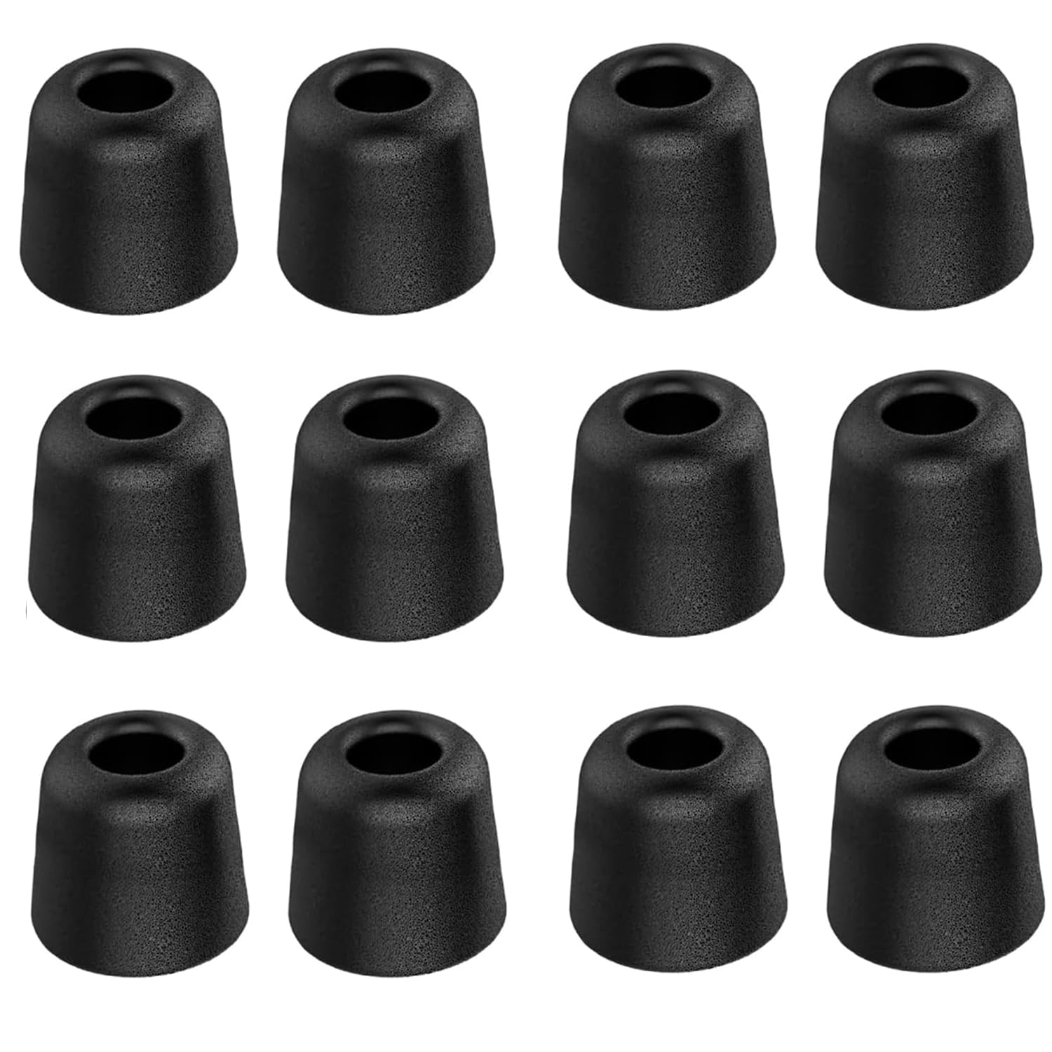 Simoutal 6 Pairs 5mm Isolate Noise Replacement Memory Foam Earplugs Sleeves, in-Ear Moniter Earbud Tips T-400 (Medium, Black)