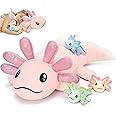 MaoGoLan Axolotl Plush Stuffed Animal with Babies for Girls,32 inches Large Pink Axolotl Plush Pillow Toy Set for Baby Shower,Birthday Gift