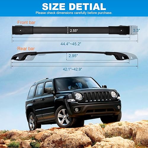 FengYu Roof Rack Cross Bars Compatible with Jeep Patriot 2007-2017