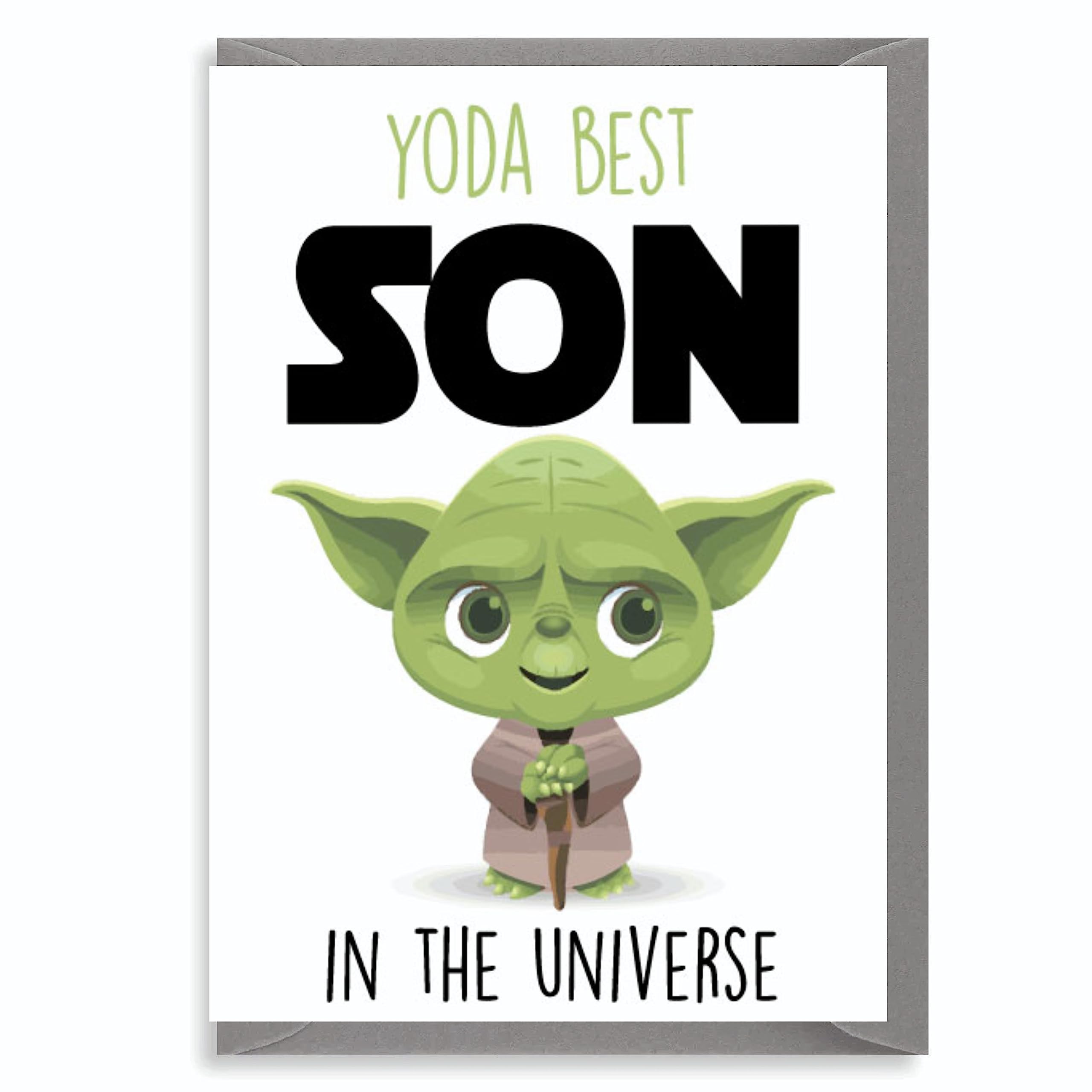 Cheeky Chops Cards YODA Best Son Greeting Comedy Rude Funny Humour Birthday Card Star Wars C805, Full colour, Large A5 Card