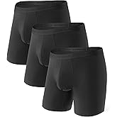 DAVID ARCHY Men's Underwear Boxer Briefs with Fly, Dual Pouch Modal Design, Support Fit, Multipack