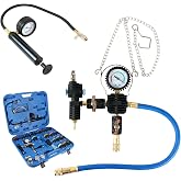 MOTOCOCHE 28Pcs Coolant Pressure Tester &amp; Vacuum Refill Kit with Gauge | Used for automobile cooling system inspection; supports radiator water tank leakage detection