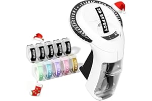 EAZEID Embossing Label Maker Machine with Tapes, Vintage Embossed Label Maker Manual, Retro 3D Black Emboss Labeler with 10 Rolls 9mm Macaroon Embossing Label Tapes for Home Scrapbooking Supplies, DIY Craft