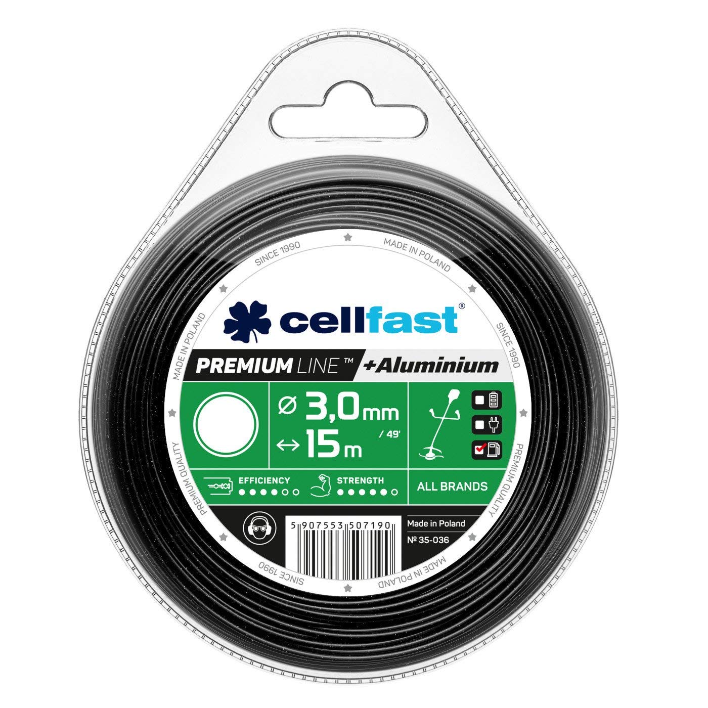 Cellfast Trimmer line Premium – Round 3.0mm x 15m, Reinforced with Aluminum Particles, 35-036