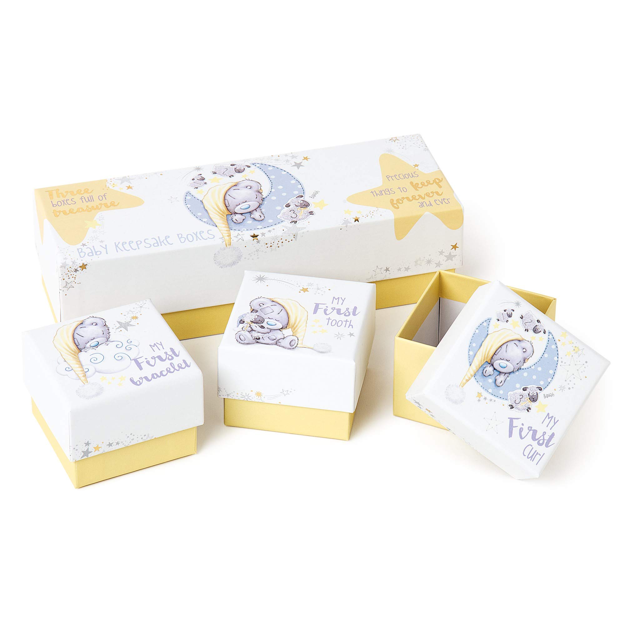 Me to You Tiny Tatty Teddy Set of 3 Memory Trinket Boxes in a Keepsake Storage Box - Official Collection