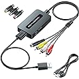 Sedytetoc RCA Svideo to HDMI Converter with HD Cable(RCA and Svideo Integrated), CVBS Composite AV to HDMI Converter