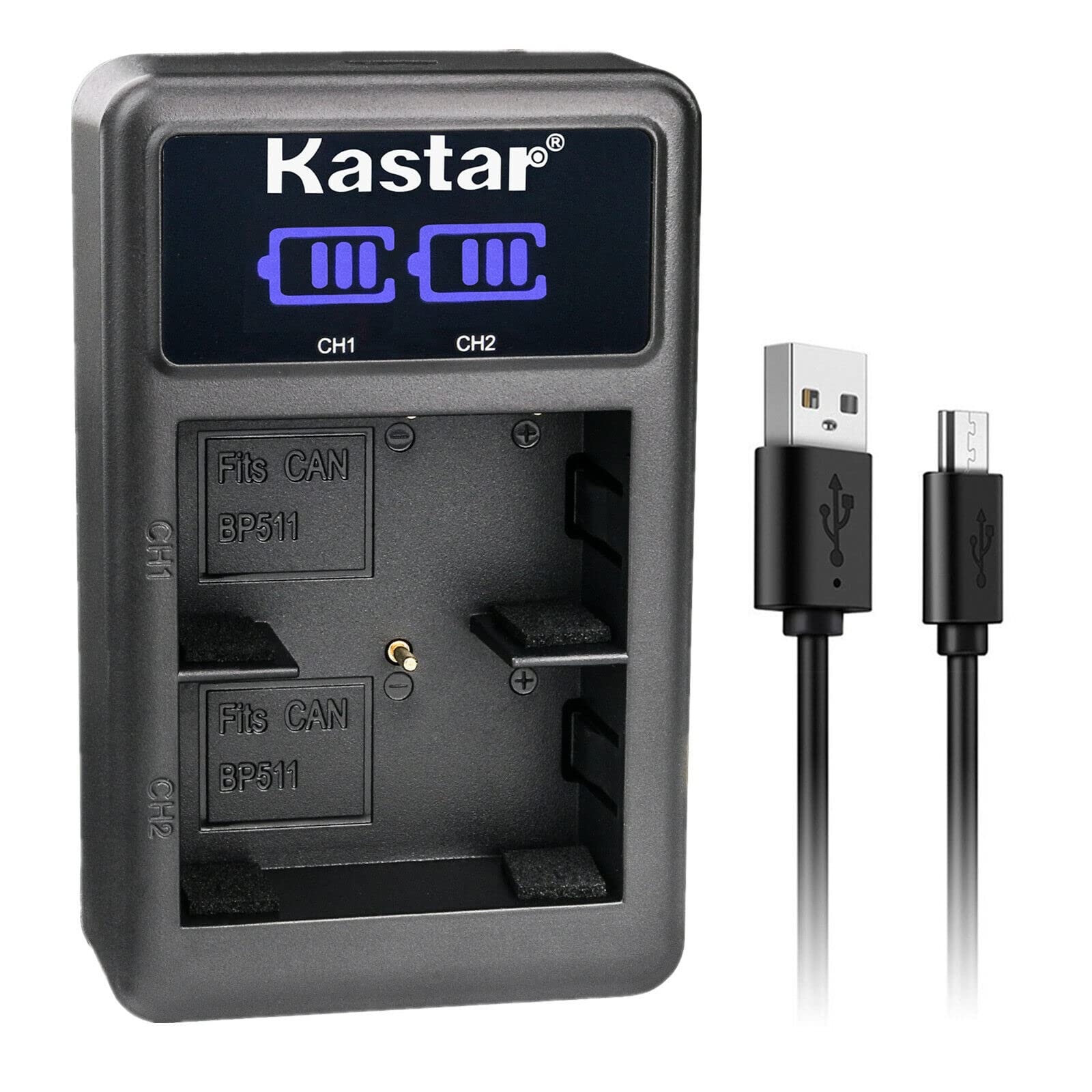 Kastar BP-511A LED2 USB Battery Charger Compatible