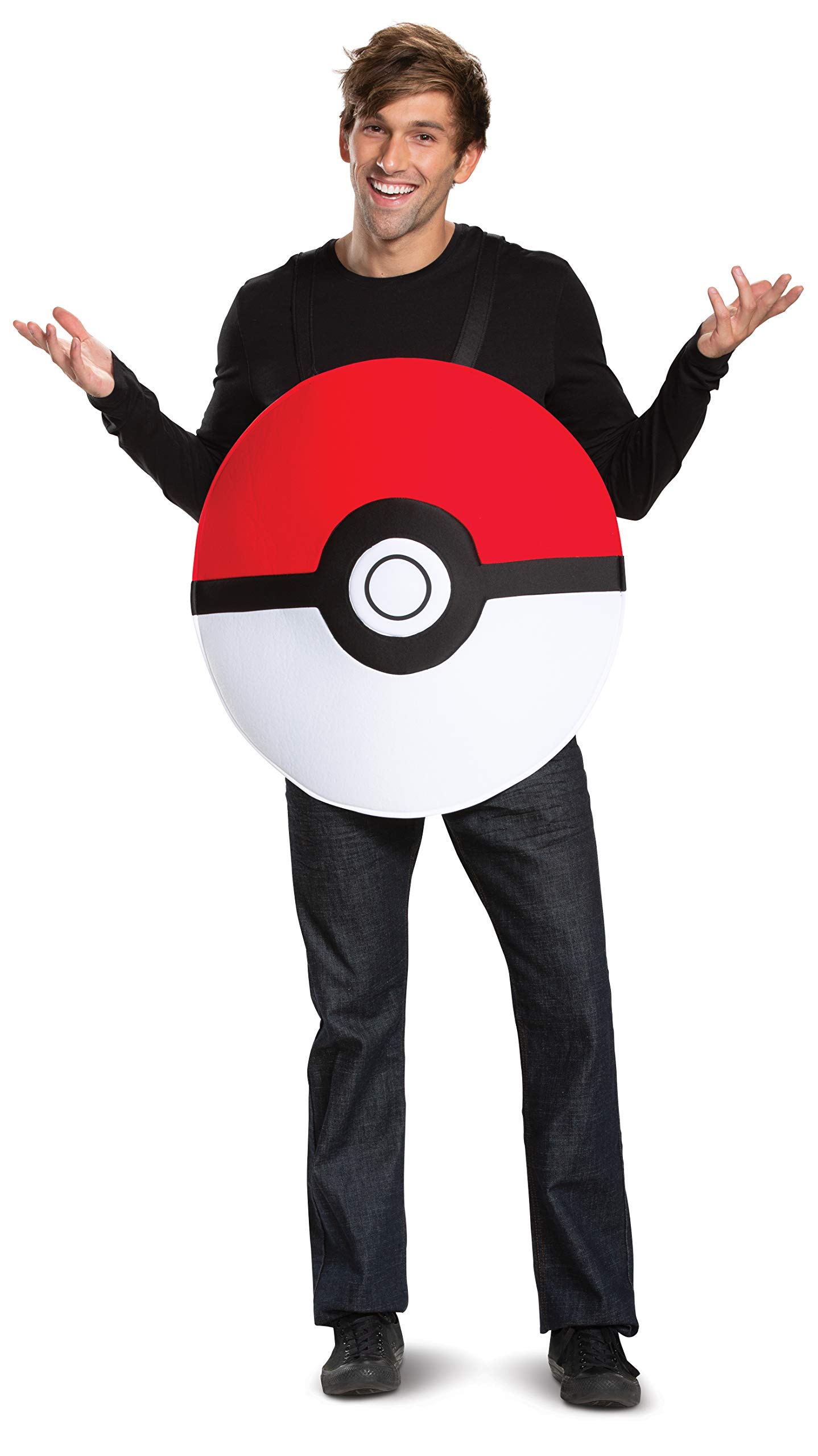 DISGUISE The Pokemon Adult Pokeball Classic Fancy Dress Costume Standard Red