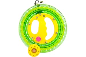 Flying Hoofer Kite Reel Winder for Adults & Kids - 7.2 Inch Dia, 650FT High Strength String with Connector - Large Handle, Safety Lock, Kite Line Winder for Effortless Flying and Control.