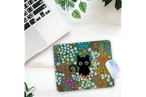 1 Pcs Black Cat Non-Slip Rubber Mouse Pad Gifts for HR Coworker Friend Supervisor Home Office Desk Accessories Gaming Laptop 
