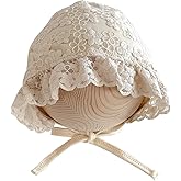 HOOLCHEAN Baby Girls Lace Cotton Bonnet Retro Style Embroidery 0-12M