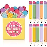 Sealmic Pencil Flip Name Sticks with Storage Carton for Classroom Managment Fun Equity Talking Sticks for Grouping Learning Activies Student Name Tags Back to School Supplies