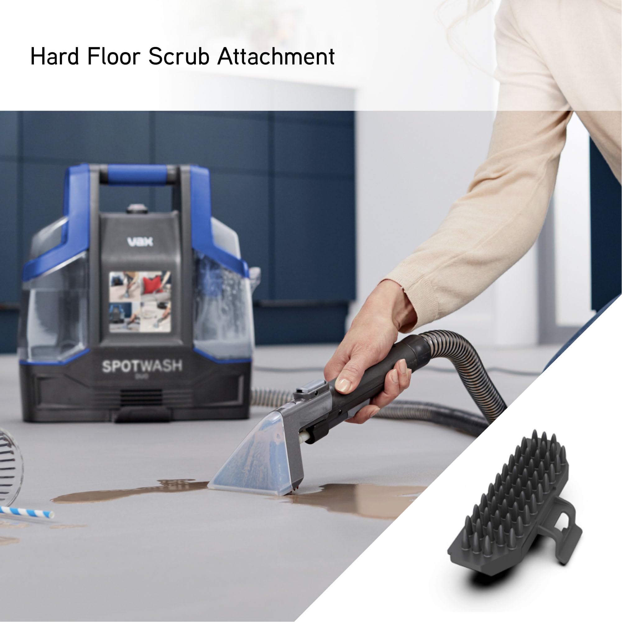 VAX SpotWash Duo Spot Cleaner, For Stains, Spills & Pet Messes, Suitable for Car, Sofa, Upholstery, Carpet, Stairs. Compact, Handheld Cleaning Machine Includes Pet Tool & Vax 1L Solution, CDCW-CSXA