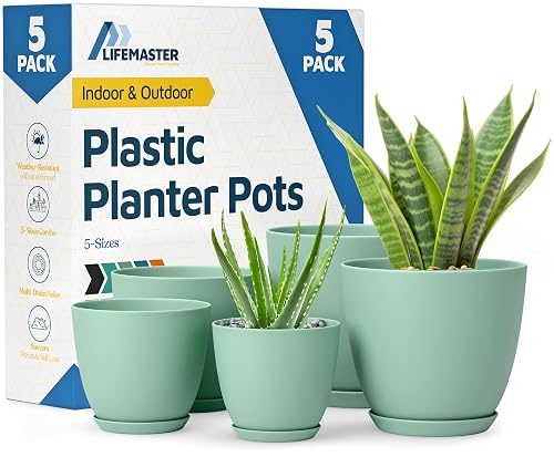 Lifemaster Plant Pot, Mint, Pack of of
