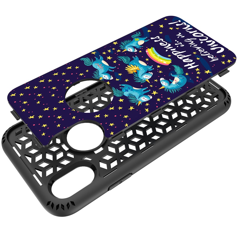 iPhone X Case, MagicSky Shockproof Slim Corner Protection with Resilient Shock Absorption Rubber Protective Case Cover for Apple iPhoneX - Unicorns