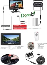 SEMHALL 1080P Reversing Camera Kit 7" LCD HD Night Vision 15M Cable 12-24V view 2