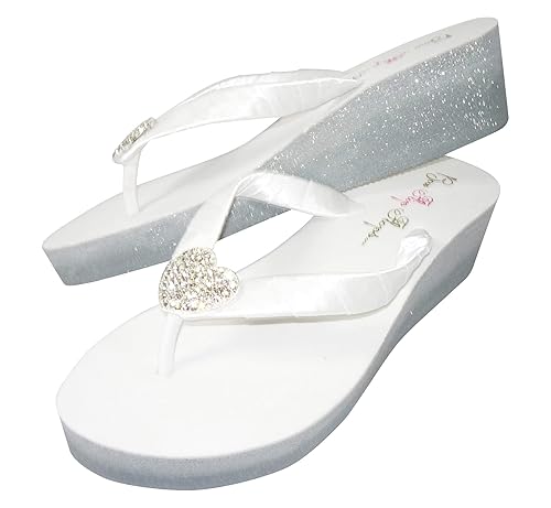 silver wedge flip flops