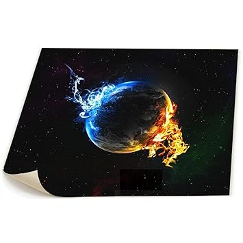 Amazon Bli Byan 地球 炎 テール インテリア 油絵 ポスター 布画