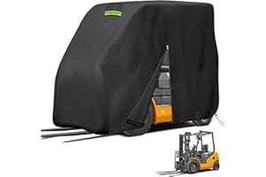 MRWIZMS Forklift Cover, 420D Oxford 100"L x 45"W x 80"H, Waterproof, UV Resistant, Windproof Outdoor Forklift Cover Fits All Forklifts Up to 8,000 lbs (100"L x 45"W x 80"H,Black)