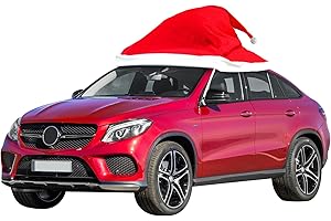BUAEL Christmas Santa Hat Cute car Decoration Outdoors Accessories- Christmas Car Cover Car Car Decoration Non Woven Christma