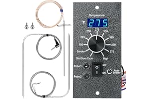 SQUIRREL WOOD ARTWARE Digital Pro Temperature Controller Replacement Parts BAC365 for Traeger Wood Pellet Grill Smoker, Upgrade Control Board Replacement Parts with 2pcs Meat Probe and 7" RTD Sensor Probe