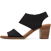 TOMS Women's Majorca Cutout Heeled Sandal, Textile Upper | Cut out design, comfort insole, interior side zipper for easy entry, 3" heel height