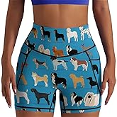 DROEYROEST High Waisted Biker Shorts for Women Running Sports Workout Yoga Shorts with Pockets