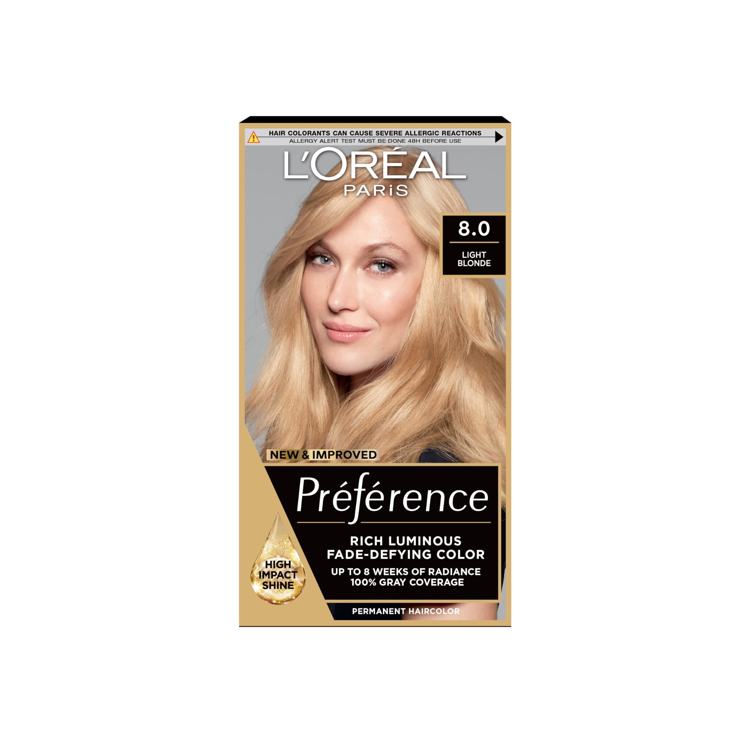 L'Oreal Paris Preference Hair Dye, Long Lasting, Luminous Permanent Hair Colour, 8, California — image 1