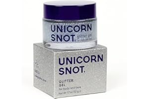 UNICORN SNOT Holographic Face Glitter & Body Glitter Gel | Holiday Glitter Makeup: Stocking Stuffers & Christmas Gift | Hair Glitter, Vegan & Cruelty Free, 1.7 oz Silver Glitter (Disco)