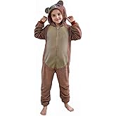 XXLOG Kids Animal Onesie Unisex One Piece Cosplay Halloween Costume with Pockets