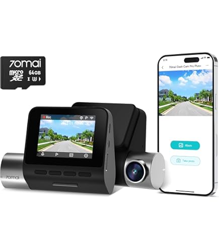 Xiaomi 70mai Dashcam Pro Plus A500S, voor en achter, 2,7 K Ultra Full HD, geïntegreerde GPS-wifi-camera voor auto, ADAS, Sony IMX335, 5,1 cm (2 inch) IPS-LCD- display, FOV, WDR, nachtzicht