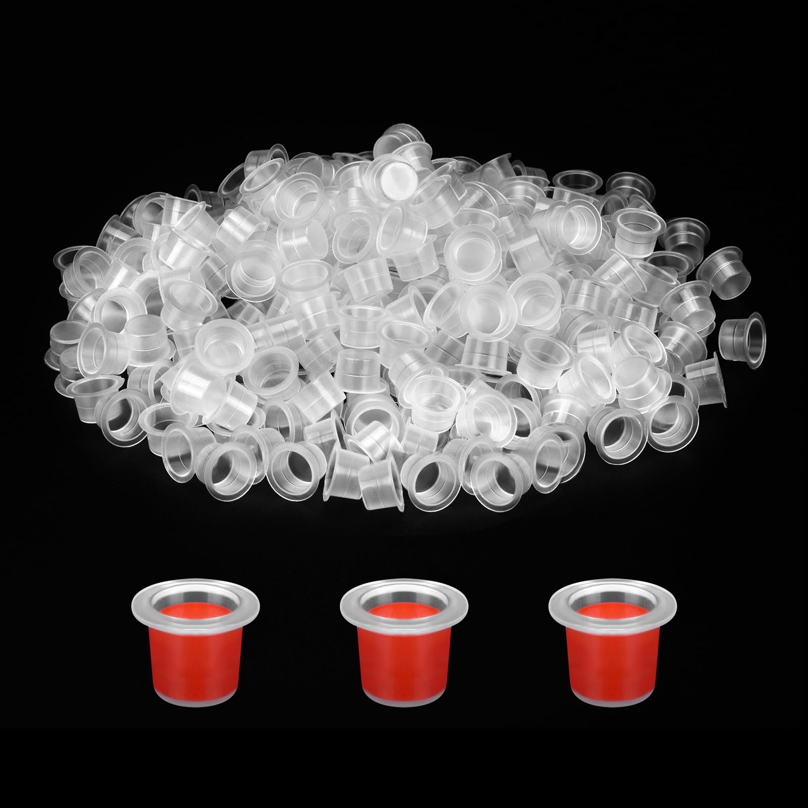 ATOMUS 300Pcs Tattoo Ink Cups Small Size Disposable Ink Cups Tattoo Pigment Caps Holder Container Supplies