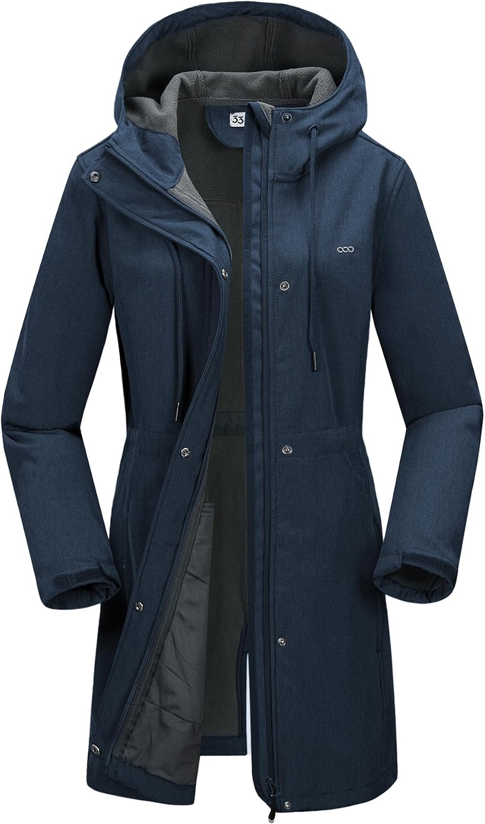 33,000ft Women’s Softshell Jacket Hooded Waterproof Windbreaker Blue 2XL