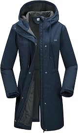 33,000ft Women’s Softshell Jacket Hooded Waterproof Windbreaker Blue 2XL