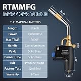 RTMMFG Propane Torch High-Temp Trigger Start Heavy Duty Brass view 2