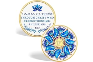 CHURYUML Mandala Meditation 4 Year Sobriety Coin - Inspirational Four Year Sober Chip, AA Coins Medallions Recovery Chips Sobriety Gifts for Women Men Alcoholics Anonymous Addiction Recovery Gift