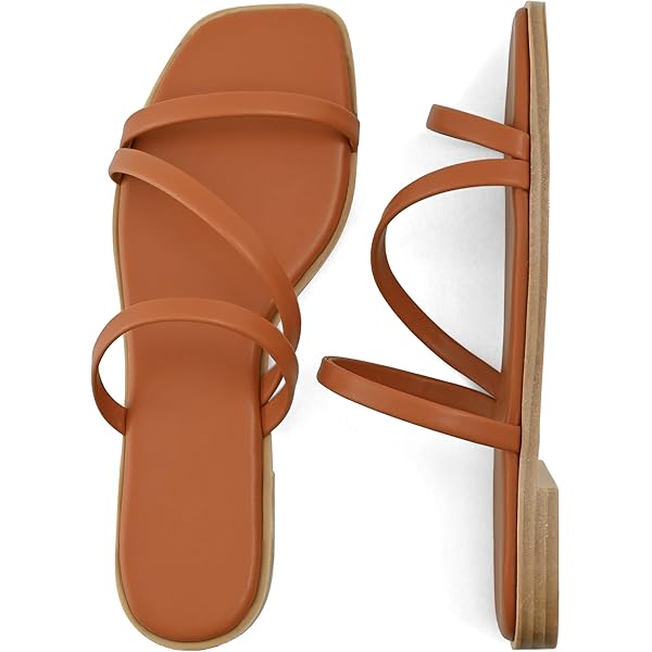 Amazon.com: The Drop Women's Paris Square Toe Two Strap Flat