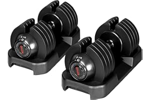 ALTLER Adjustable Dumbbell,22LBS 44LBS 52LBS Dumbbell Set with Tray for Fitness, Fast Adjust Weight by Turning Anti-Slip Handle, Safety with 8 Lock Slots, Suitable for Men and Women
