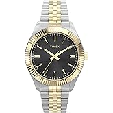 Timex Women's Legacy 36mm Watch - Two-Tone Bracelet Black Dial Gold-Tone Case