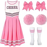 JASGOOD Cheerleader Costume for Girls Halloween Costume Cheerleading Uniform Outfit Set for Dress Up Party Birthday