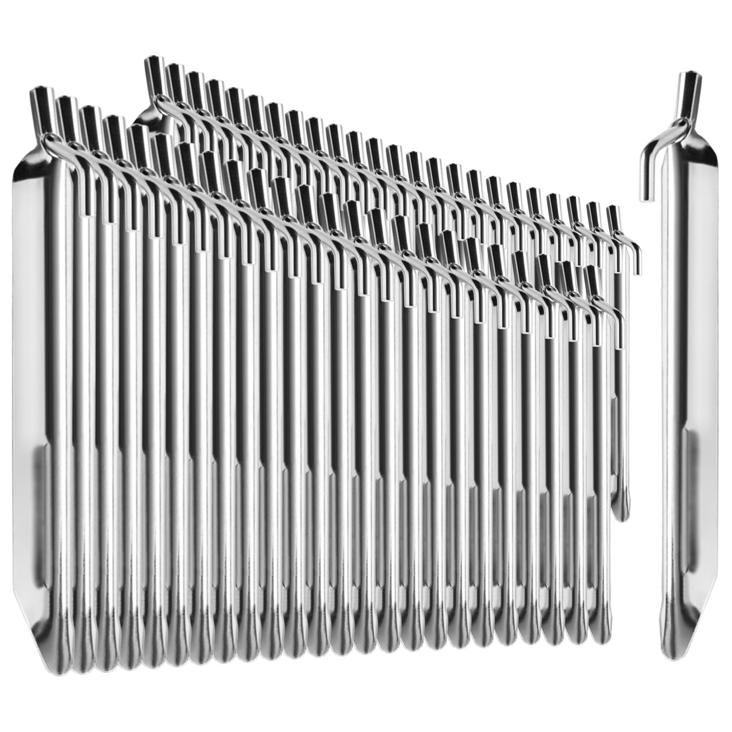COM-FOUR® 48x tent pegs made of steel - robust V-shaped pegs for camping and outdoor - ideal for normal ground