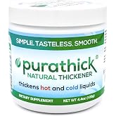 Purathick Natural Thickener, 4.4 oz, Thickens Hot and Cold Liquids for People with Dysphagia