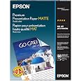 Epson Premium Presentation Paper Matte DoubleSided 8.5x11 50 sheets S041568 | Heavy weight, double-sided card stock with eleg