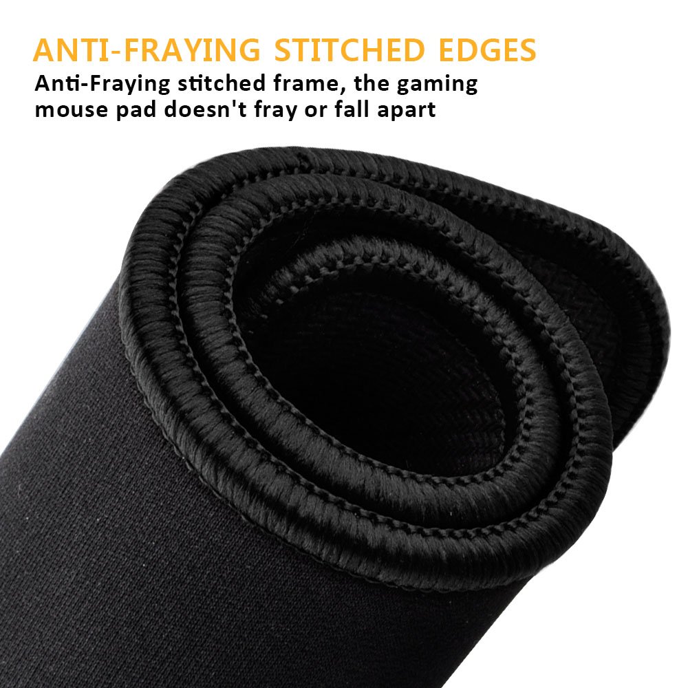Gaming Mouse Pad,Qcute Large Wateproof Mouse Mat,Stitched Edges Non-Slippery Rubber Base Mats with Smooth Surface and Precise Tracking,Soft and Durable (L 11.6 x W 9.6\