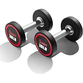 Sunny Health &amp; Fitness Premium Round Dumbbells for Strength Training 5-50 lb