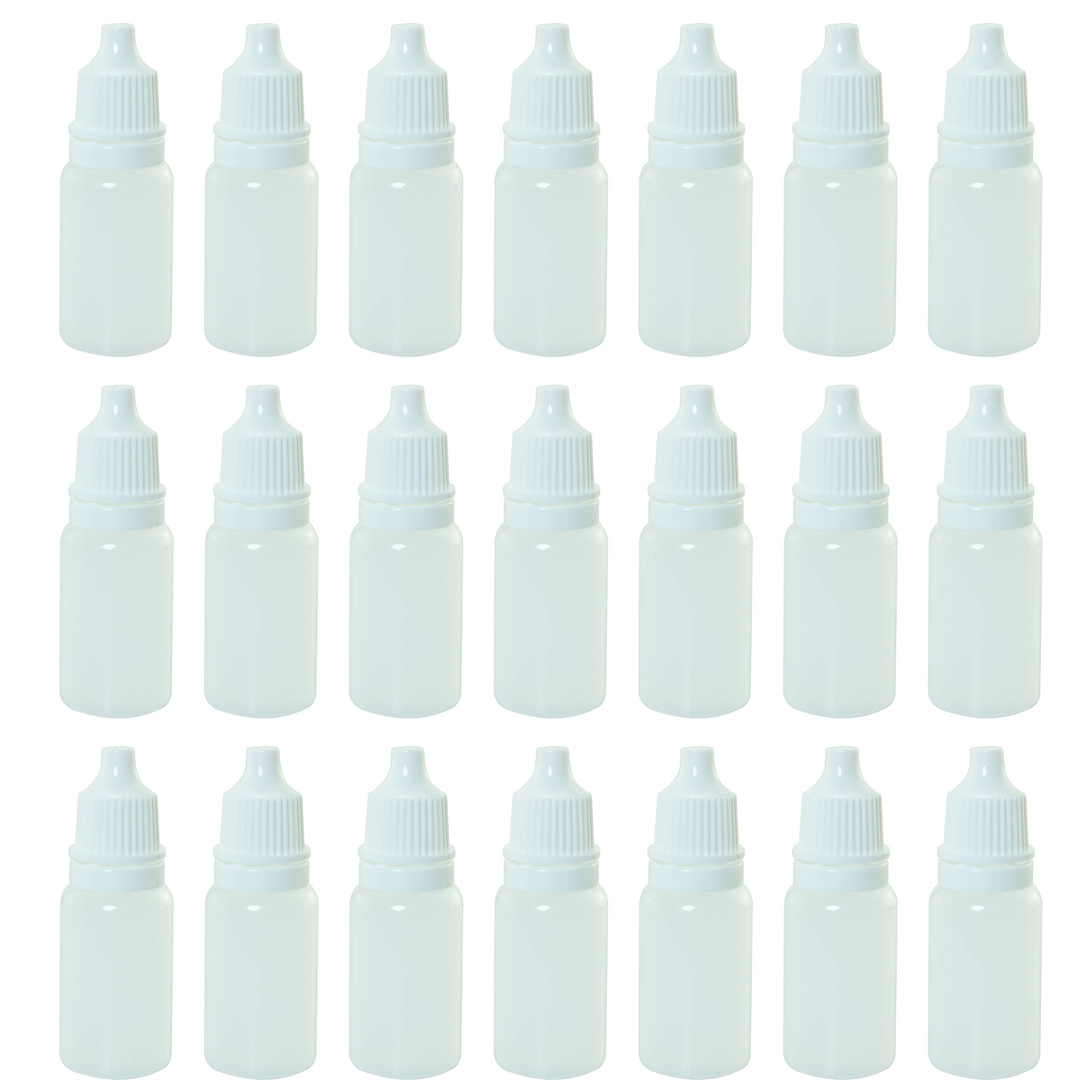 Tegg Eye Liquid Dropper 50PCS 10ml White Empty Plastic Squeeze Bottles with Caps